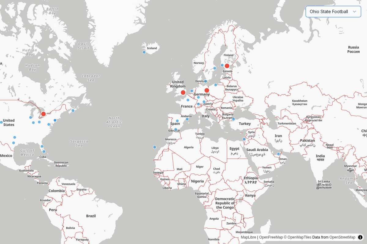 Ohio State Football Map Style